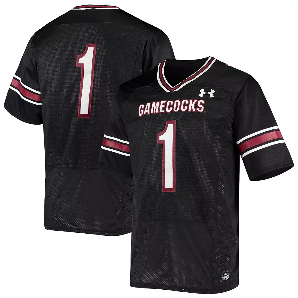 Men's Under Armour #1 Black South Carolina Gamecocks Premiere Football Jersey - Image 2