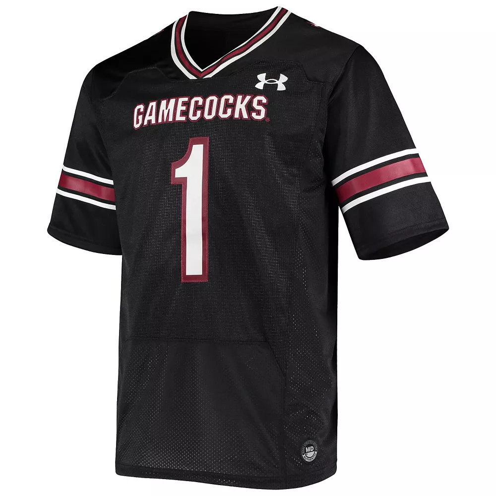 Men's Under Armour #1 Black South Carolina Gamecocks Premiere Football Jersey - Image 3
