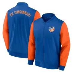 Men's Fanatics Branded Royal/Orange FC Cincinnati Full-Zip Bomber Jacket