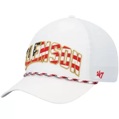 Men's '47 White Clemson Tigers Stars and Stripes Flag Flutter Hitch Snapback Hat