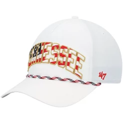 Men's '47 White Tennessee Volunteers Stars and Stripes Flag Flutter Hitch Snapback Hat
