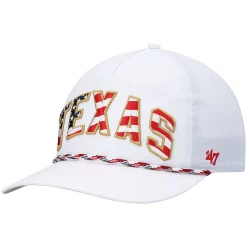 Men's '47 White Texas Longhorns Stars and Stripes Flag Flutter Hitch Snapback Hat