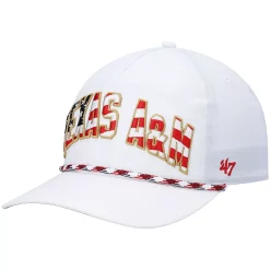 Men's '47 White Texas A&M Aggies Stars and Stripes Flag Flutter Hitch Snapback Hat