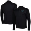 Men's Levelwear Black Milwaukee Bucks Nano Engineered Knit Fabric Quarter-Zip Jacket