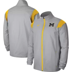 Men's Nike Silver Michigan Wolverines Woven Full-Zip Jacket
