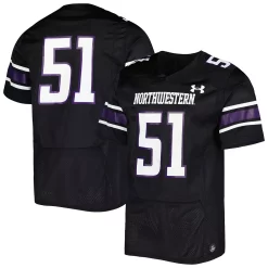 Men's Under Armour #51 Black Northwestern Wildcats Team Wordmark Replica Football Jersey